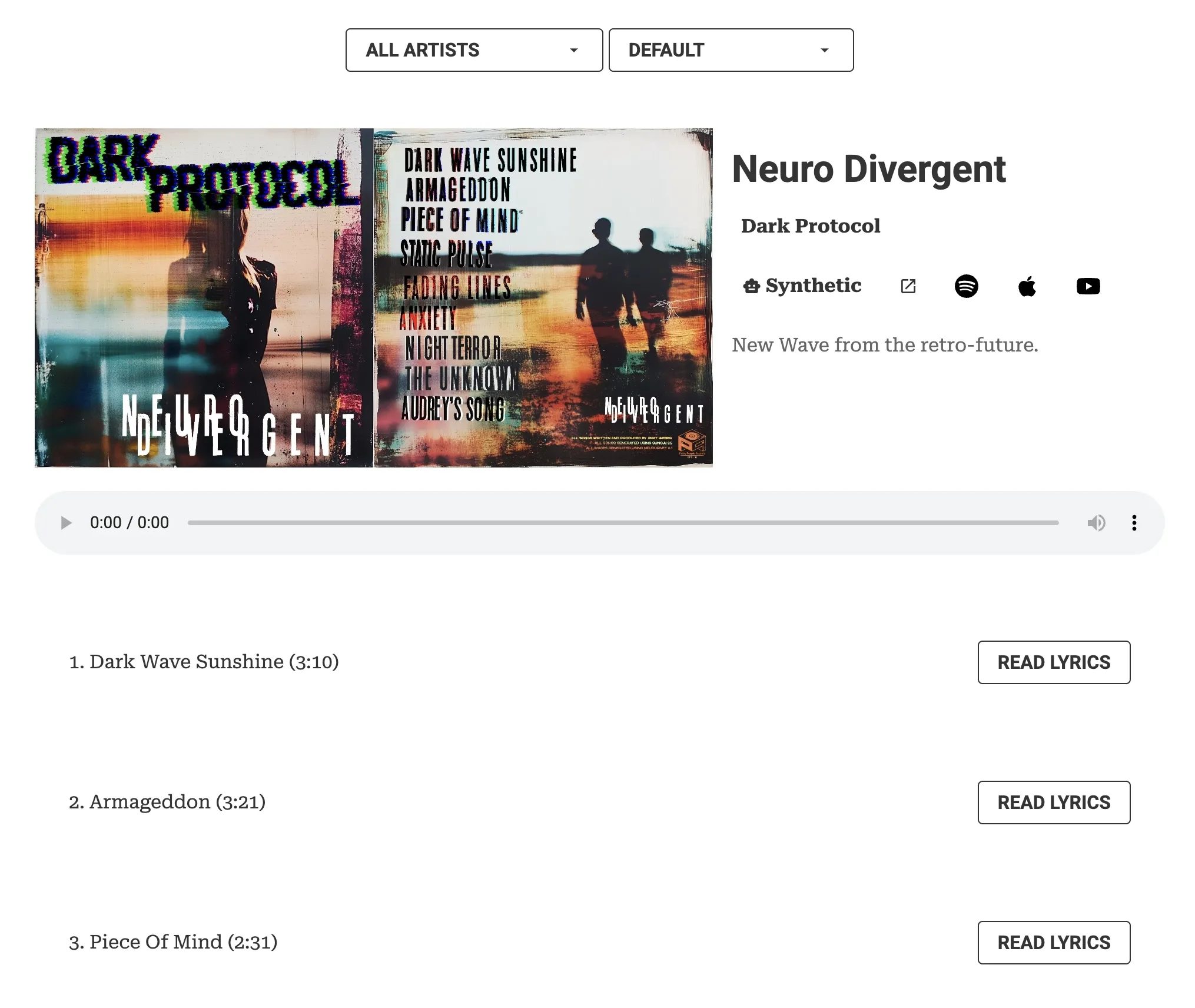 JimmyWeber.com Custom Music Player